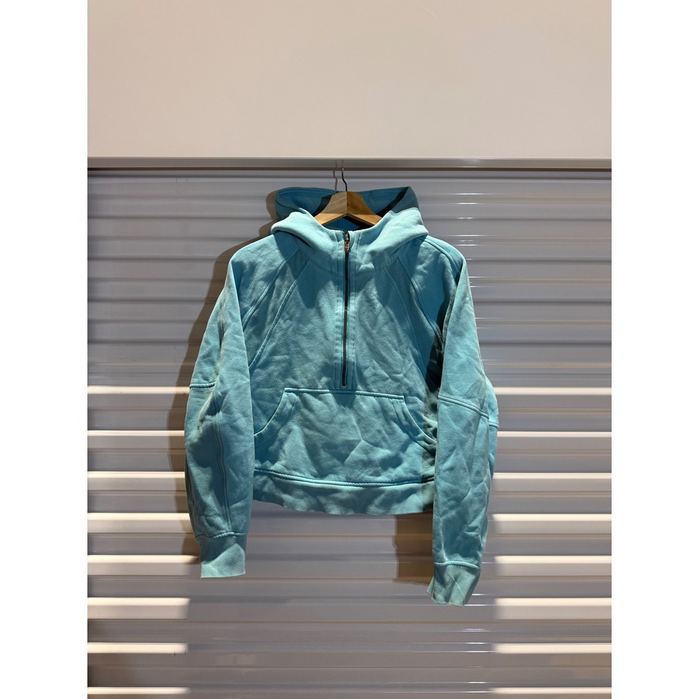 Lululemon Scuba Half Zip Hoodie‎ Cyan Blue M/L gym athleisure